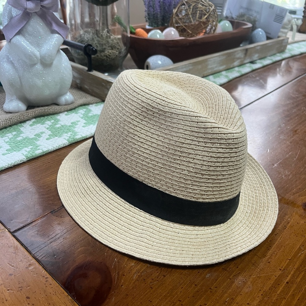 Target Collection 57 Classic Straw Fedora Hat - Tan / Black Band - OS